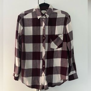 Aritzia Wilfred Free flannel Maroon Buffalo Check XXS